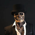 Movable Jaw Full Head Skull Mask & Skeleton Halloween Costume