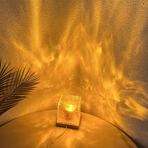 Crystal Lamp Water Ripple Projector Night Light with 16 colors