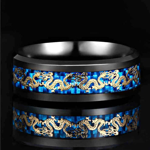 Vintage China Dragon Ring for Men