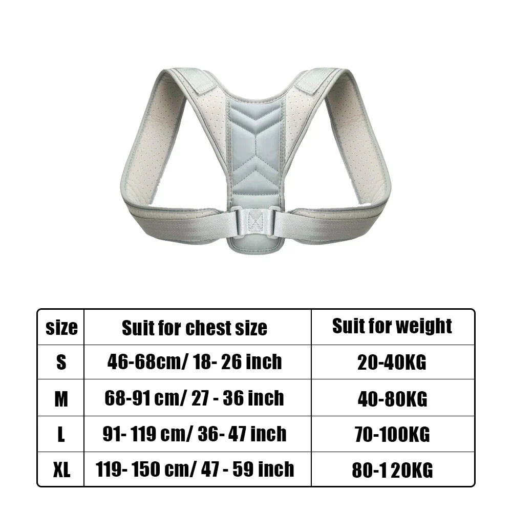 Back Posture Corrector Adjustable Neck Brace Training Equipment