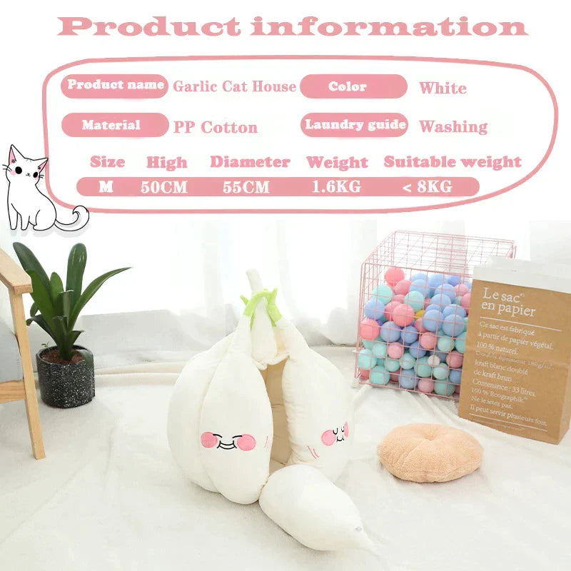 Funny Garlic Cat Bed Mat Soft Warm Pet Cat House