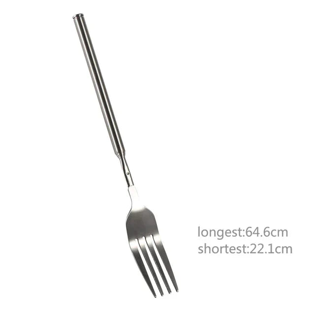 Telescopic Extendable Dinner Fruit Dessert Long Handle Fork