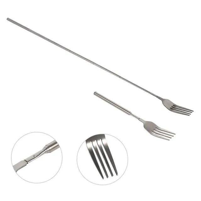 Telescopic Extendable Dinner Fruit Dessert Long Handle Fork