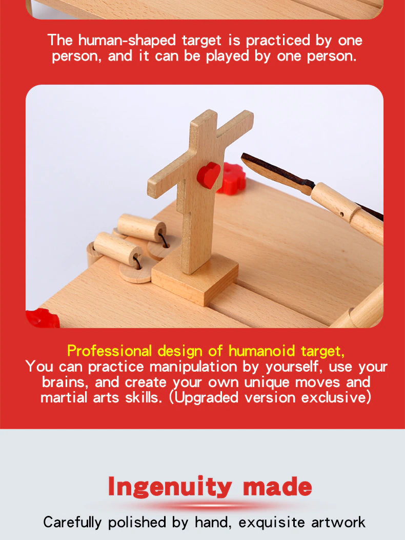 Two Player Fighting Wooden Toy  Interactive Tabletop Creative Game