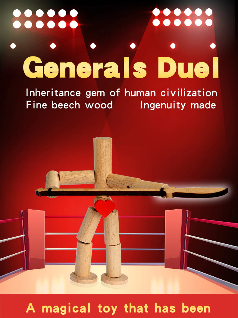 Two Player Fighting Wooden Toy  Interactive Tabletop Creative Game