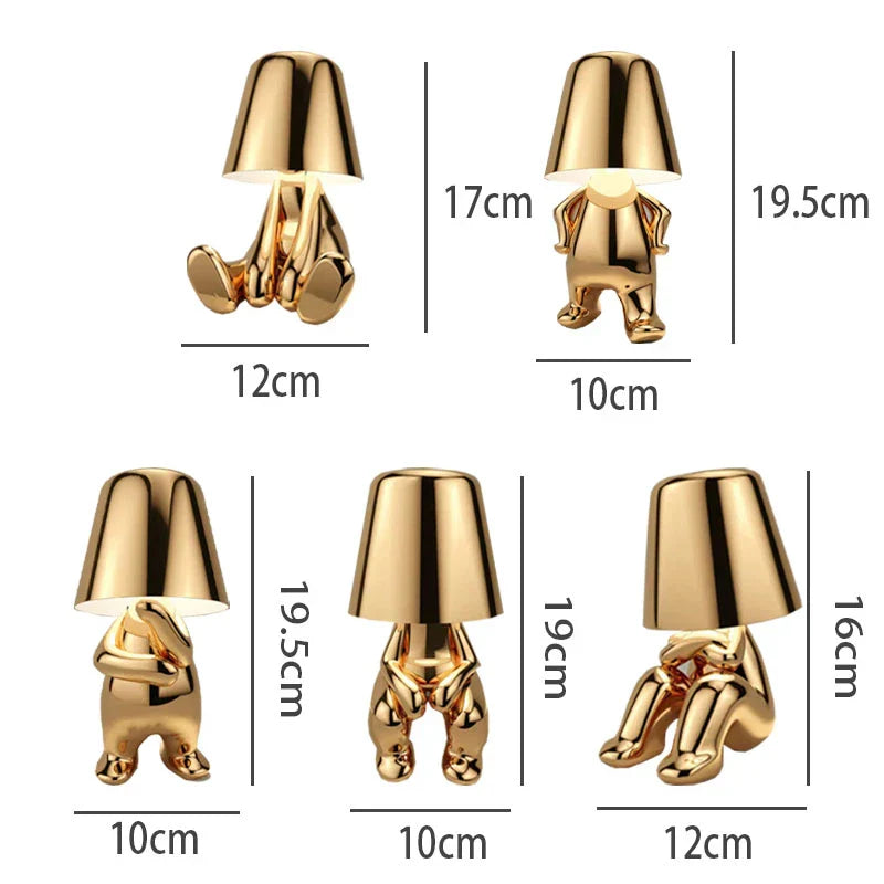 Italy Little Golden Man Night Light Resin Led Table Lamp