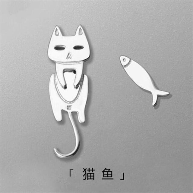 Cat Polymer Clay 3D animal Handmade earrings