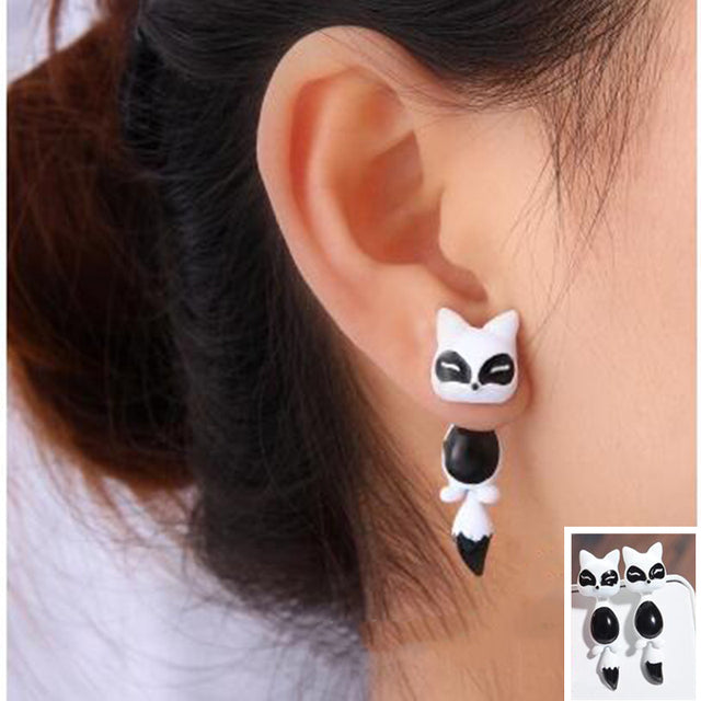 Cat Polymer Clay 3D animal Handmade earrings