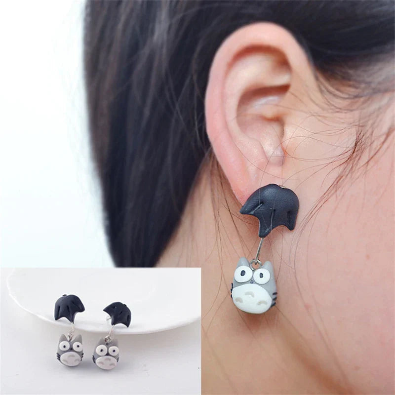 Cat Polymer Clay 3D animal Handmade earrings