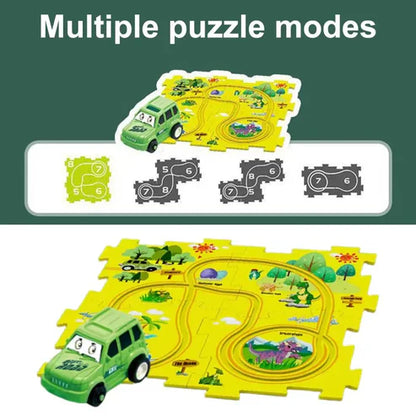 Rail Car Puzzel Toy with Flexible Railway Track