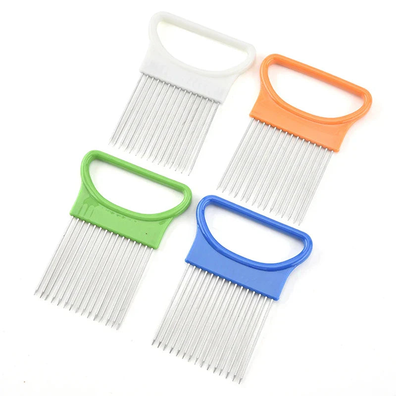 Stainless Steel Onion Needle Onion Fork Vegetables Fruit Slicer