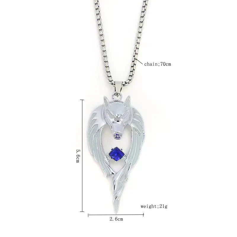 Vintage Glowing In The Dark Moon Luminous Wolf Pendant Necklace