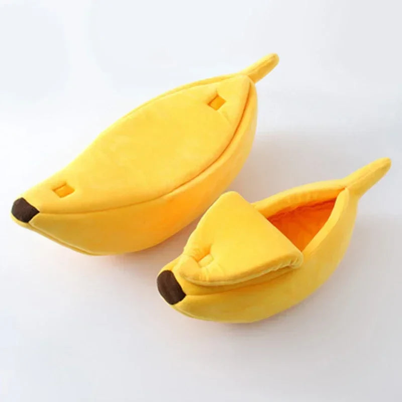 Warm Banana Shaped Cat Bed