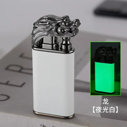3D Relief Dragon Crocodile Double Fire Lighter Metal Windproof