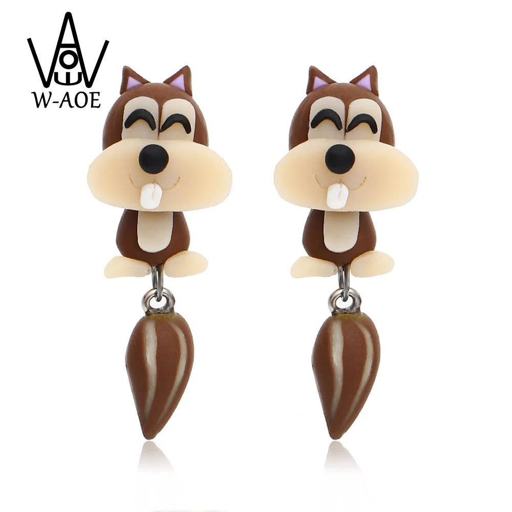 Cat Polymer Clay 3D animal Handmade earrings