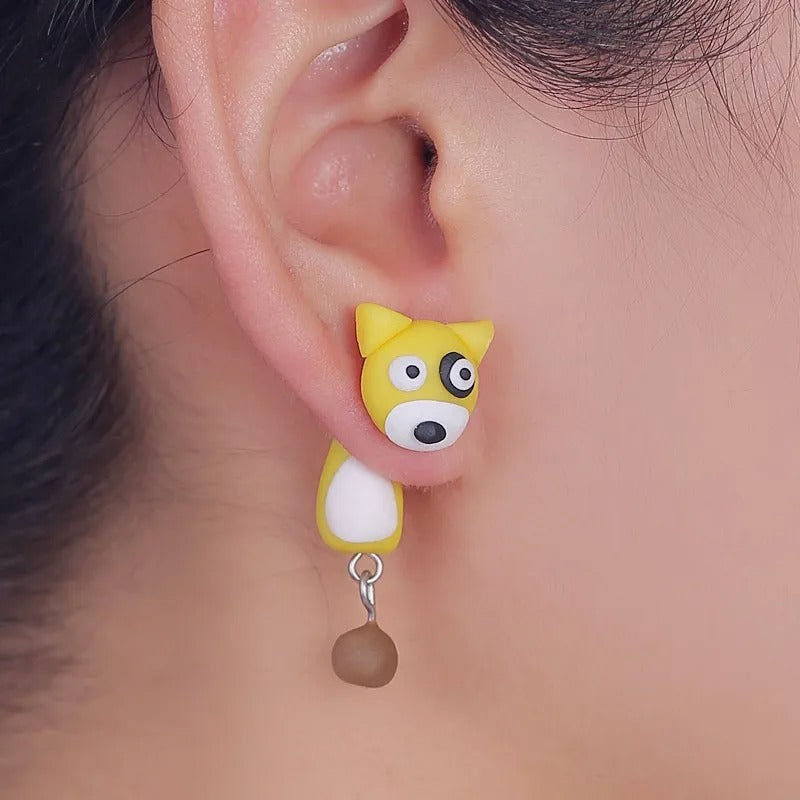 Cat Polymer Clay 3D animal Handmade earrings