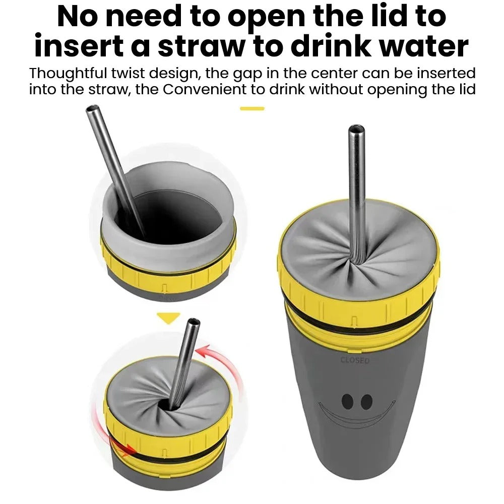 French Lidless Twist Cup Creative Plastic Insulated Mug