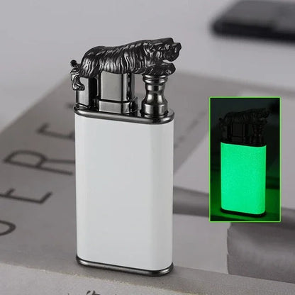 3D Relief Dragon Crocodile Double Fire Lighter Metal Windproof