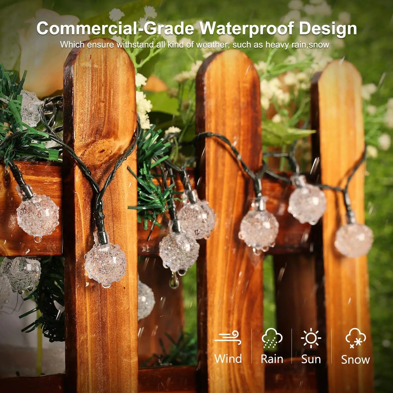 20～100 LED Solar Light Outdoor IP65 Waterproof String Fairy Lamps