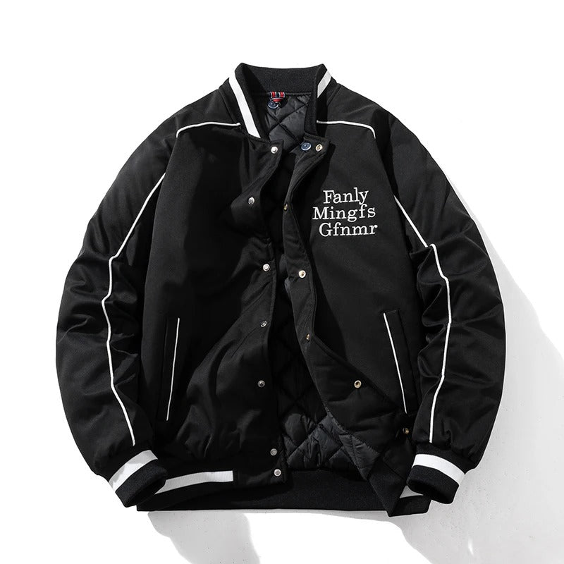 Mens Parka Jacket Letter Autumn