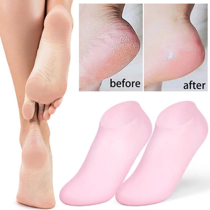 1Pairs Silicone Moisturizing Foot Socks for Dry Cracked Feet Foot Care Socks