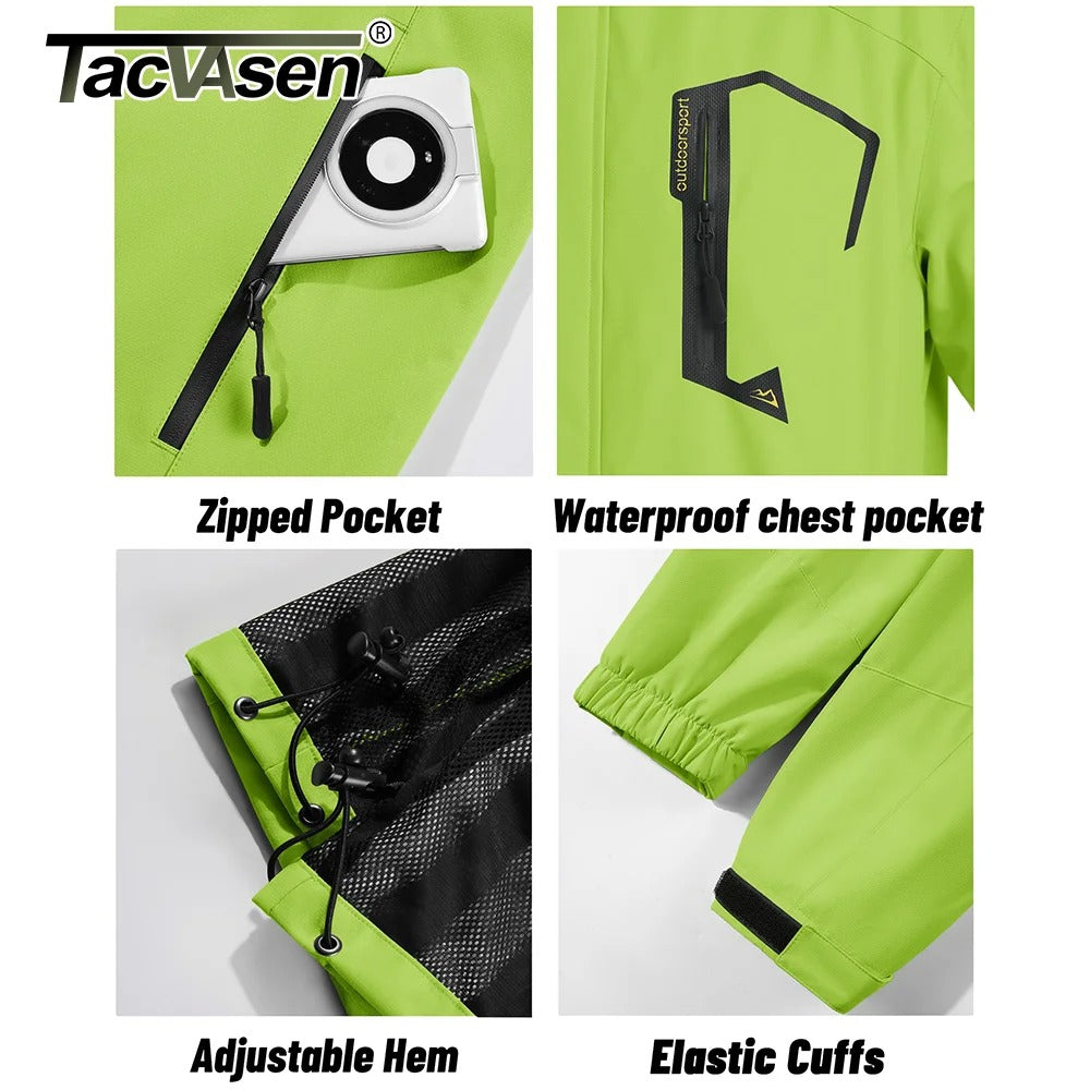 Jackets Mens Mesh Lined Waterproof Rain Jacket