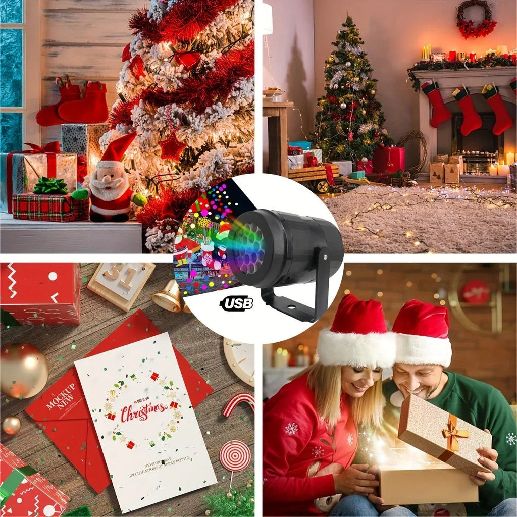 1pc Snowflake Christmas Laser Projector Light,16 patterns Waterproof Rotating