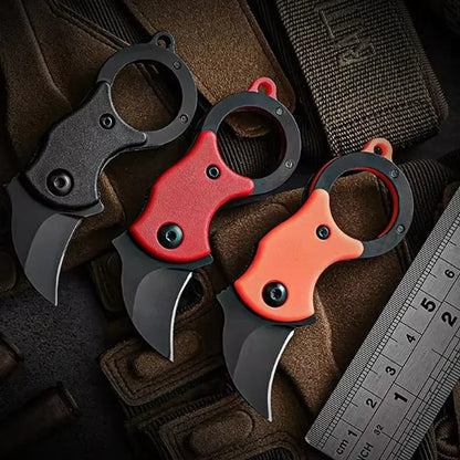 Folding Knife EDC Key Fox Claw Box Cutter Necklace Knife Camping Portable Self-defense Pocket Knife