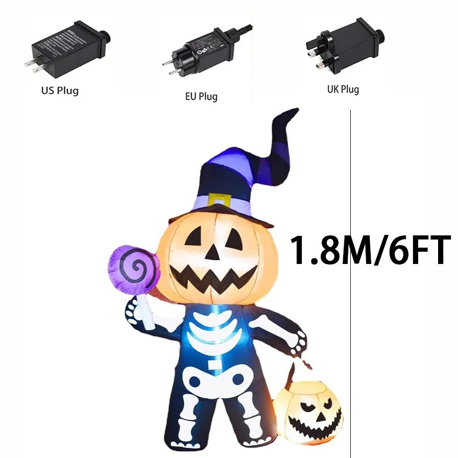 1.8M/6FT Halloween Inflatable Toy Giant Pumpkin Skull Ghost