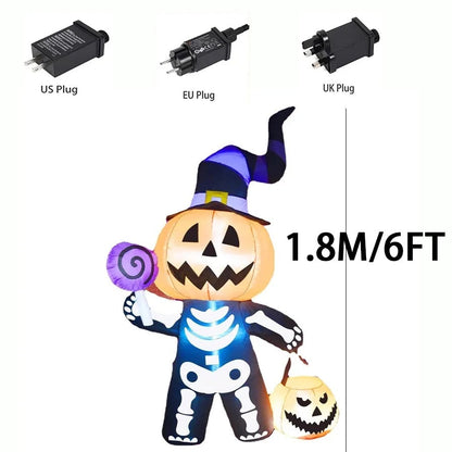 1.8M/6FT Halloween Inflatable Toy Giant Pumpkin Skull Ghost