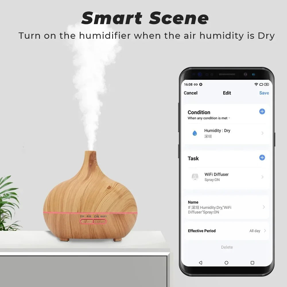 WiFi smart 550ML Electric Aroma Diffuser Essential Oil Diffuser Air Humidifier