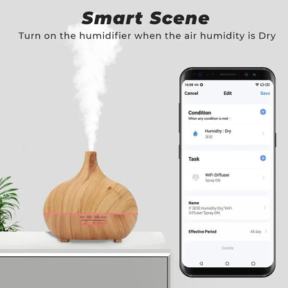 WiFi smart 550ML Electric Aroma Diffuser Essential Oil Diffuser Air Humidifier