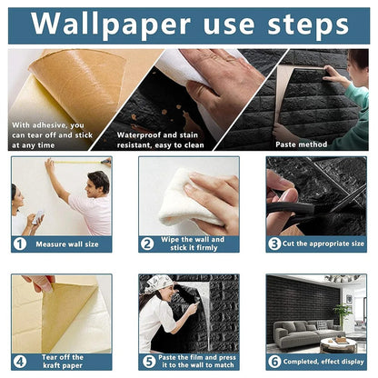 10Pcs 38.5X35cm 3D Wallpaper Decoration Self-adhesive Antique Foam