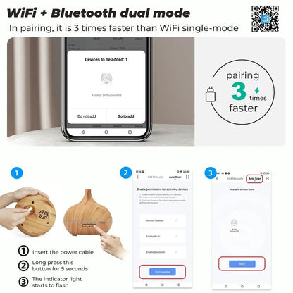 WiFi smart 550ML Electric Aroma Diffuser Essential Oil Diffuser Air Humidifier