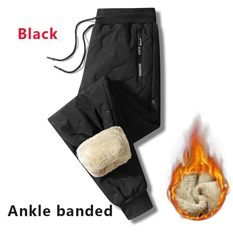 Winter Sweatwear Men Plush Thick Fleece Sweatpant Lambswool Thermal Trousers