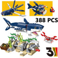 3in1 Creative Series Marine Animal Mechanical swimming shark Building Blocks