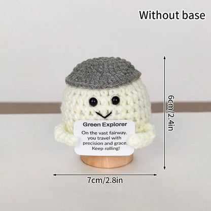 Positive Crochet Doll Funny Valentines Day Gift with Card