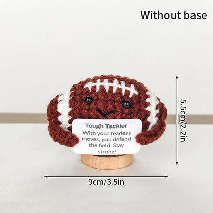 Positive Crochet Doll Funny Valentines Day Gift with Card