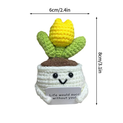 Positive Crochet Doll Funny Valentines Day Gift with Card