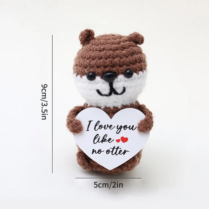 Positive Crochet Doll Funny Valentines Day Gift with Card